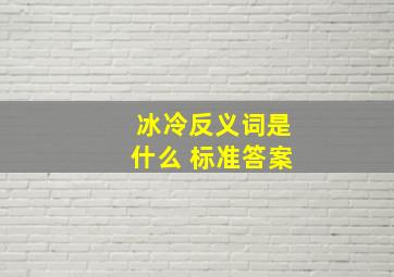 冰冷反义词是什么 标准答案